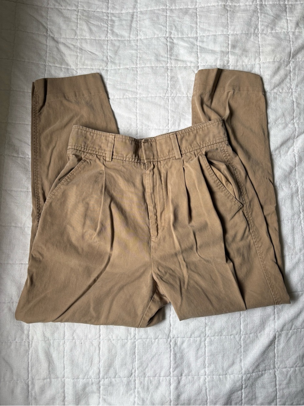 Everlane Slouchy Chino Trouser  Pant Tan High Waist Women’s 2